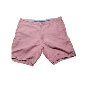 Peter Millar Linen Blend Pink Flat Front Casual Shorts Size 38
